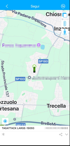 Ultima posizione disponibile del dispositivo TagAttack