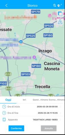 Percorso storico TagAttack su mappa