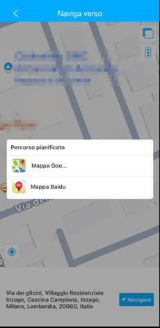 Scelta app di navigazione nella piattaforma TagAttack