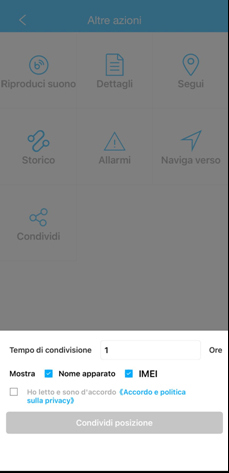 Condivisione posizione dalla piattaforma TagAttack